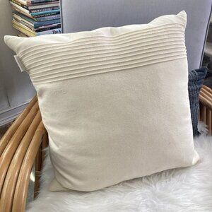 Calvin Klein Off White Decorative Throw Pillow Crisp Pleated Accent 20" x 20"
